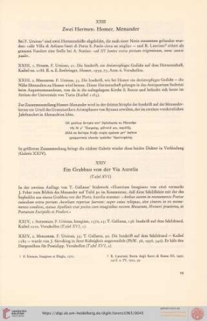 XXIII. Zwei Hermen: Homer, Menander