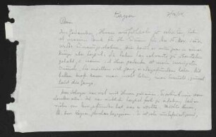 Brief von Gerhart Hauptmann an Rudolf Kayser