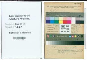 Entnazifizierung Heinrich Tiedemann , geb. 06.08.1899 (Polizist)
