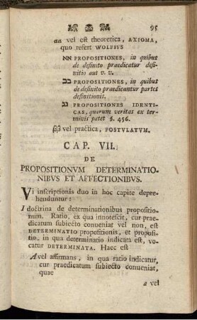 Cap. VII. De propositionum determinationibus et affectionibus.