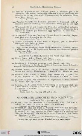Mannheimer Ansichten und Portraits (Nr. 111-145)