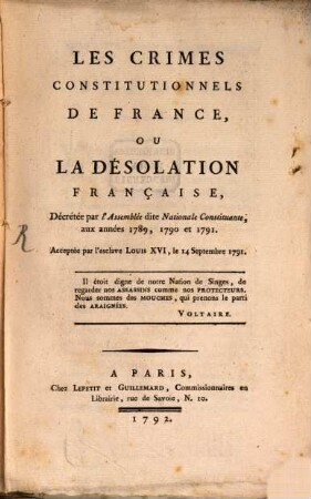 Crimes constitutionels de France