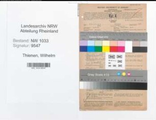 Entnazifizierung Wilhelm Thienen , geb. 09.10.1909 (Polizeibeamter)
