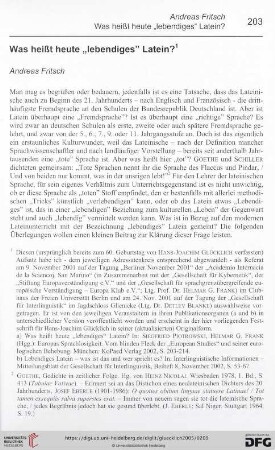 Was heißt heute „lebendiges“ Latein?