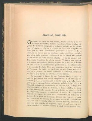 Groussac, novelista