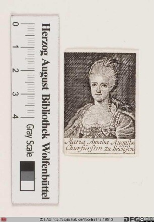 Bildnis Maria Amalia Augusta, Kurfürstin (1806 Königin) von Sachsen, geb. Pfalzgräfin zu Zweibrücken-Birkenfeld