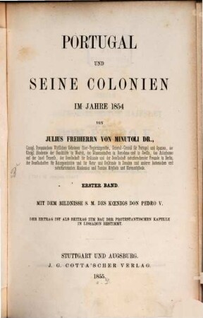 Portugal und seine Colonien im Jahre 1854, 1