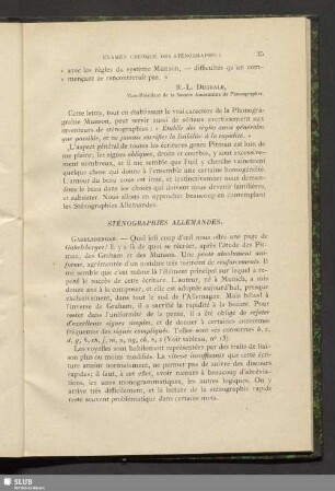 Sténographies Allemandes