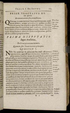 Prior Tractatus Huius partis. De enunciatione seu propositione.
