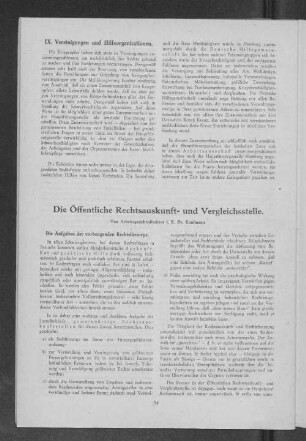Die Öffentliche Rechtsauskunft- und Vergleichsstelle.