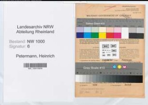 Entnazifizierung Heinrich Petermann, geb. 11.01.1909 (Angestellter)