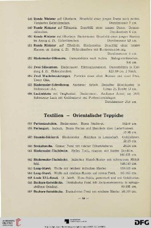 Textilien – Orientalische Teppiche (Nr. 657-697)