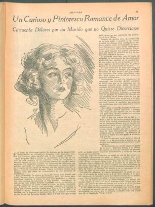 Un curioso y pintoresco romance de amor : Cincuenta dólares por un marido que no quiere divorciarse