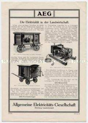 Die Elektrizität in der Landwirtschaft.