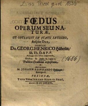 Foedus Operum Seu Naturae