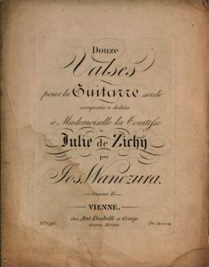 Douze valses : pour la guitarre seule ; Oeuvre 6