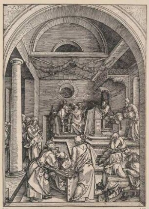 Marienleben, Blatt 16: Der zwölfjährige Jesus im Tempel