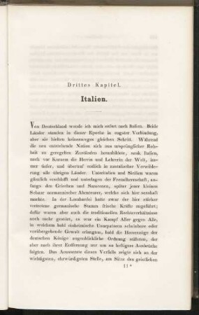 Drittes Kapitel. Italien.