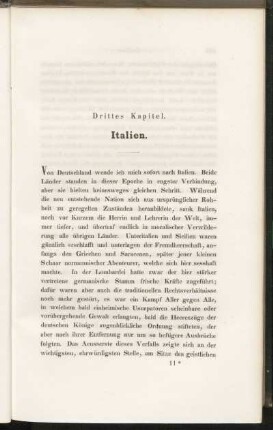 Drittes Kapitel. Italien.