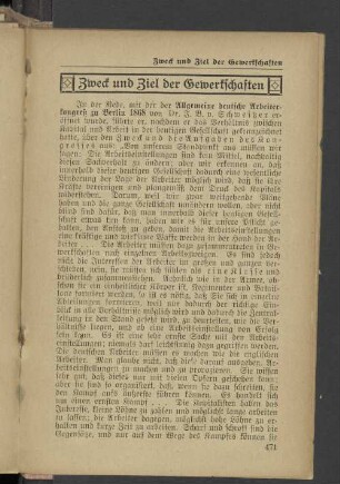Zweck und Ziel der Gewerkschaften