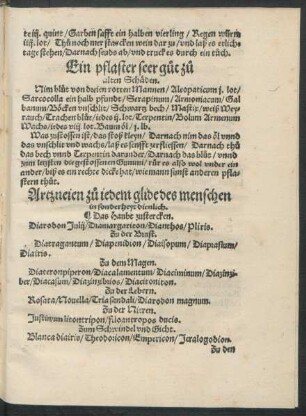 Artzneien zu jedem glide des menschen in sonderheyt dienlich.