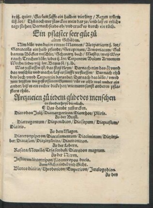Artzneien zu jedem glide des menschen in sonderheyt dienlich.