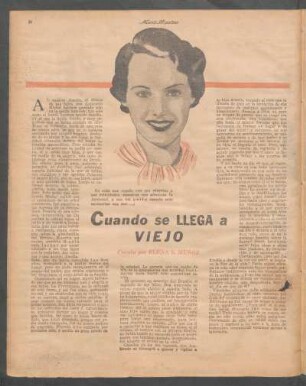 Cuando se llega a viejo : Cuento por Elena S. Muñoz