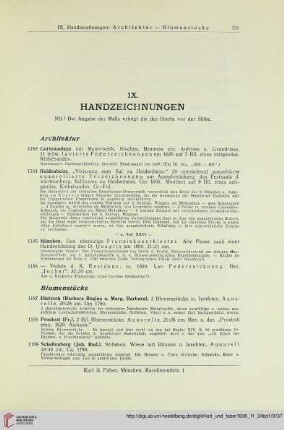 IX. Handzeichnungen (Nr. 1183-1288)