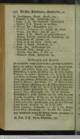 Aubergen, Hotels, Gasthöfe, …