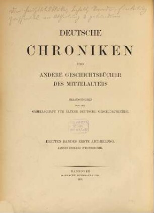 Jansen Enikels Werke, 1. Die Weltchronik