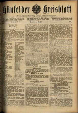 Ausgabe vom Samstag, den 29. Juli 1916.