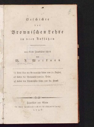 Rede über die Brownische Lehre