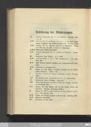 Erklärung der Abkürzungen.