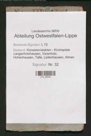 Jährliche Einkünfte der Pfarreien, Küstereien und Schulen im Amt Varenholz
