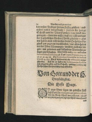 Von Gott und der H. Dreyfaltigkeit.