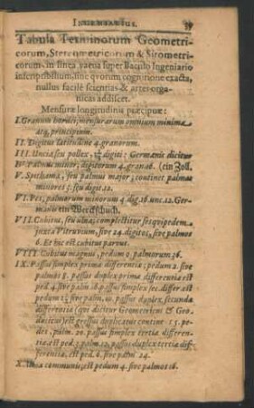 Tabula Terminorum Geometricorum ...