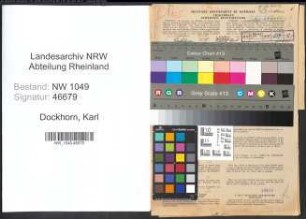 Entnazifizierung Karl Dockhorn , geb. 09.05.1898 (Werkmeister)