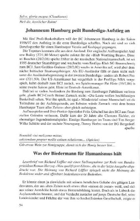 Was der Biedermann für Humanismus hält