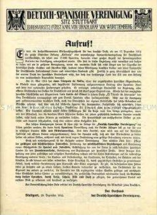 Werbeflugblatt der Deutsch-Spanischen Vereinigung