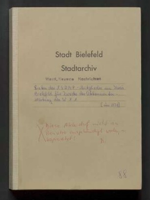 Erfassung der NSDAP-Mitglieder (und SA-, NSKK- und SS-Männer?) im Kreis Bielefeld für die Abonnentenwerbung der Westfälischen Neuesten Nachrichten (WNN)