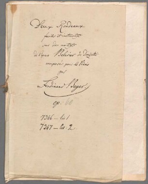 "2 Rondos - pf; op. 60". - BSB Mus.Schott.Ha 7504-2