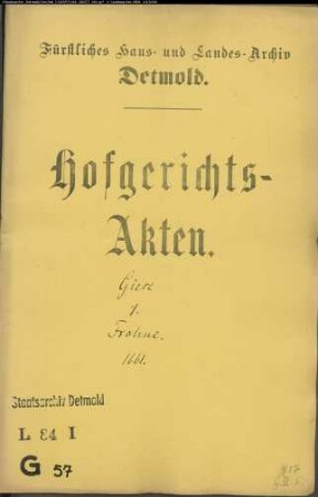 Giese, Bernhards, Bürgermeisters zu Herford Erben gegen Frohne zu Vinnen - Schuldforderung