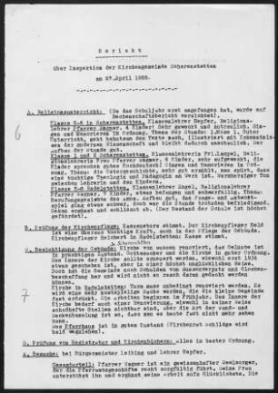 Scharenstetten-Radelstetten (Lonsee): Inspektionsbericht 1955