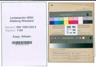 Entnazifizierung Wilhelm Esser , geb. 10.07.1913 (Schneider)