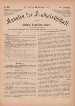 No. 13. Berlin, den 14. Februar 1872. XII. Jahrgang.