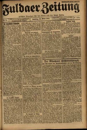 Erste Ausgabe vom Sonntag, den 23. März 1924.