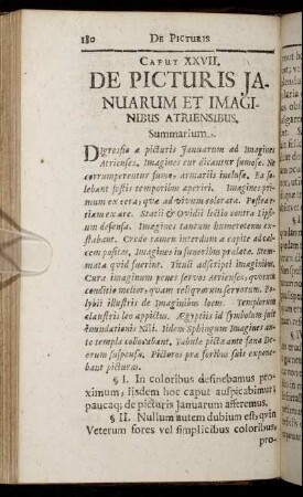 Caput XXVII. De Picturis Januarum Et Imaginibus Atriensibus.