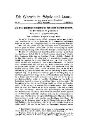Die neuen preußischen Lehrpläne für das höhere Mädchenschulwesen : 10. Die Lehrpläne der Frauenschule a)