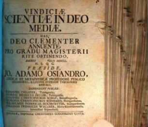 Vindiciae scientiae in Deo mediae