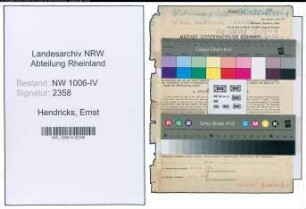 Entnazifizierung Ernst Hendricks , geb. 03.08.1891 (Fleischbeschauer)